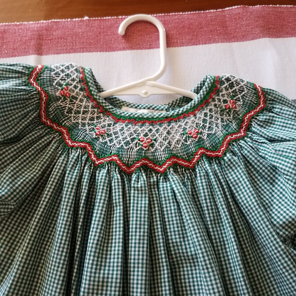 Green gingham girls dress size 3T